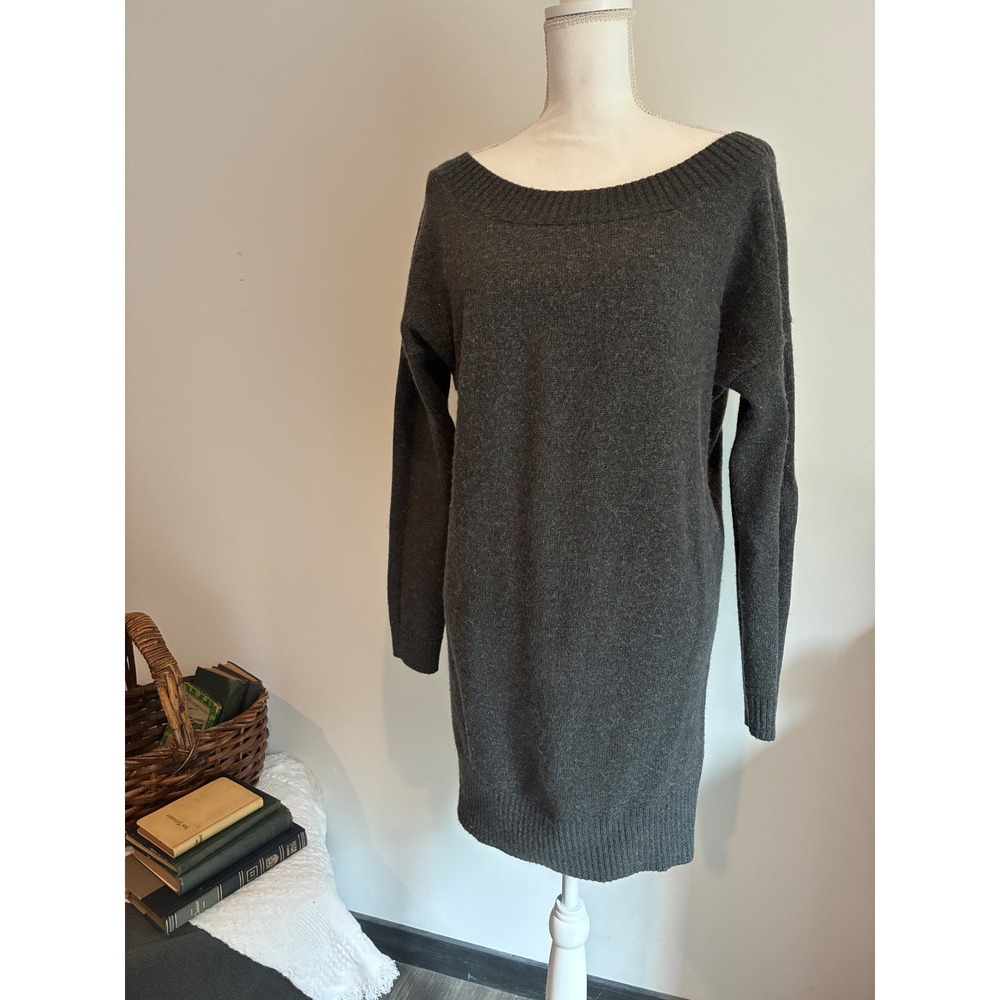 Gap Sweater Dress Womens Large Grey Metallic Wool Alpaca Blend Knit